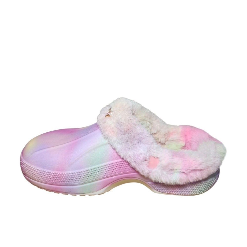 Juicy Couture Kids' Pink Furry Clogs Size 4 - Picture 6 of 10